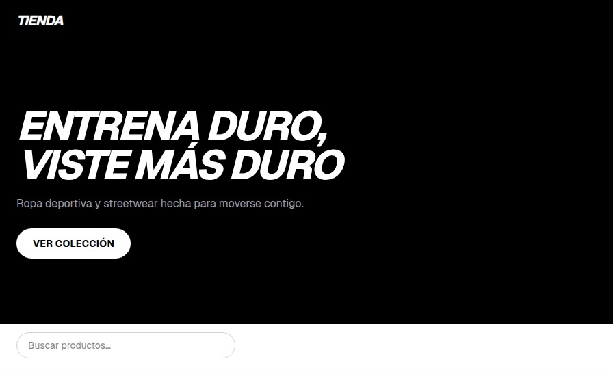 Captura de la tienda en línea SportStore
